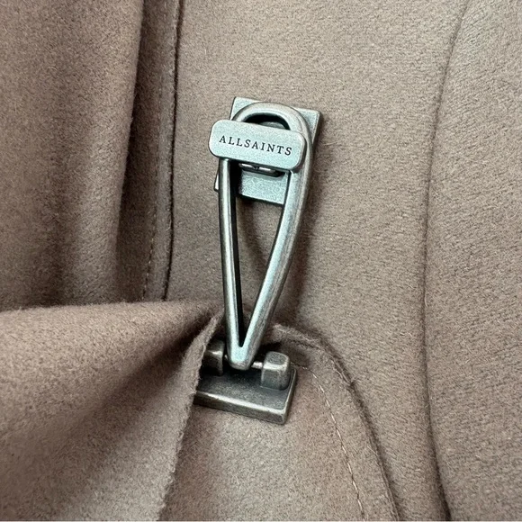 All Saints Women's Taupe Cape Coat - Picture 10 of 16